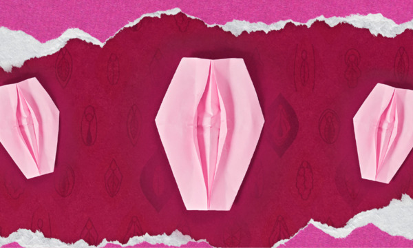 Imagen de una vulva de papel hecha Origami - Saba